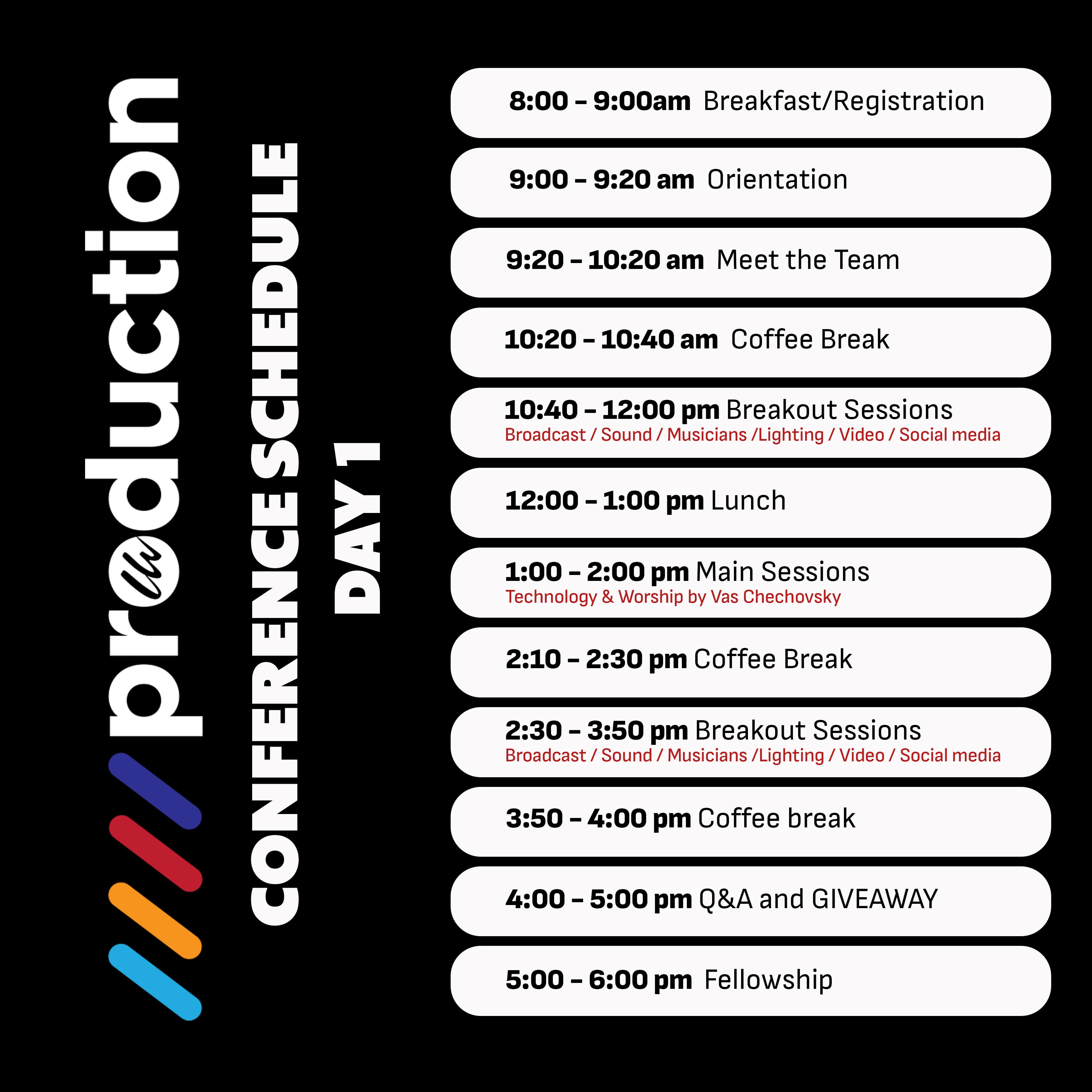 day 1 schedule